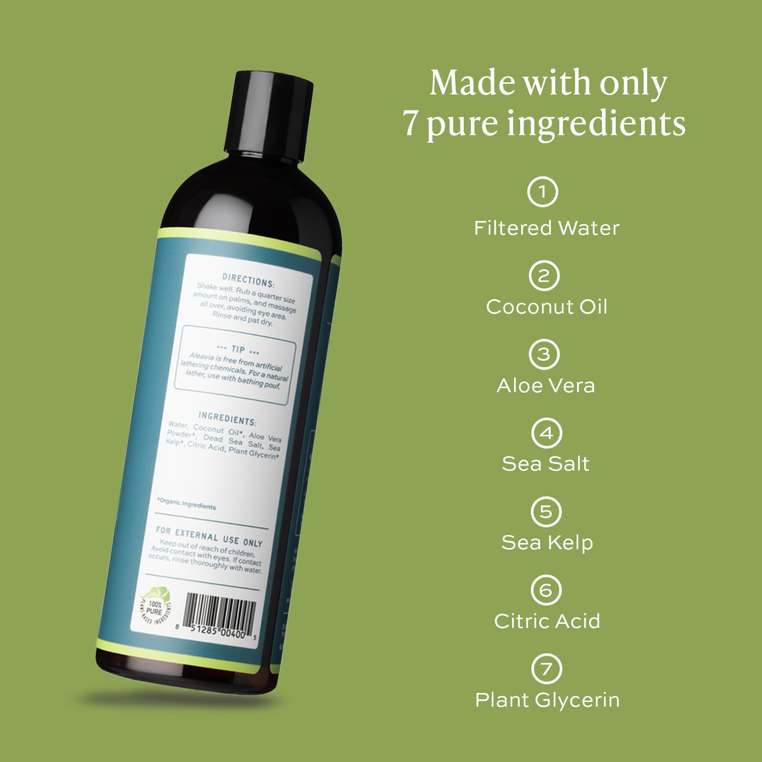 Aleavia Body Cleanse – Organic & All-Natural Prebiotic Body Wash – Fragrance-free and Sulfate-Free Enzymatic Body Cleanser – 16 Oz. - Image 3