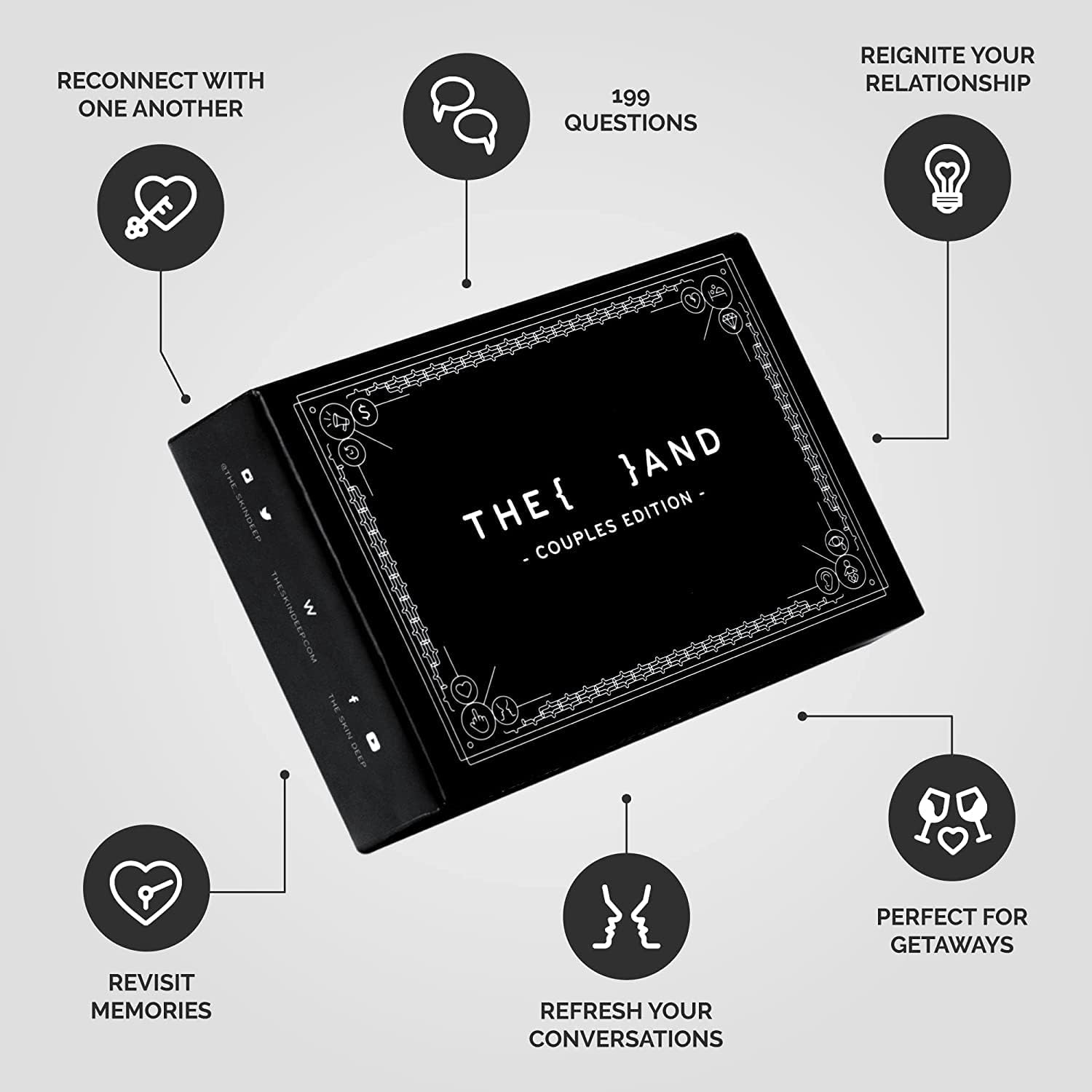 {THE AND} Couples Edition - 199 Meaningful Conversation Cards for Couples - Questions to Deepen Connection & Build Relationships - Date Night Card Game for Adults By The Skin Deep - Image 2
