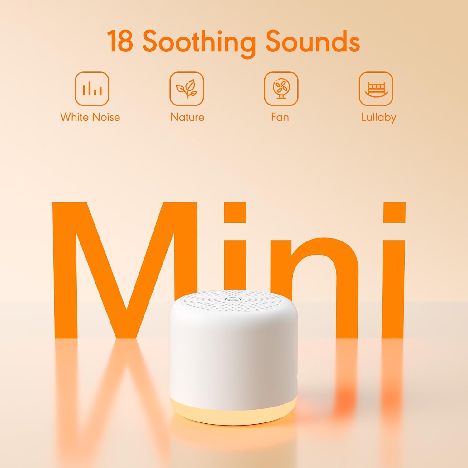 White Noise Machine with Night Light, 18 Soothing Sounds Portable Sound Machine for Baby Adults, Mini Travel Sound Machine for Sleeping with Memory Timer, Office Hotel Gift - Image 2