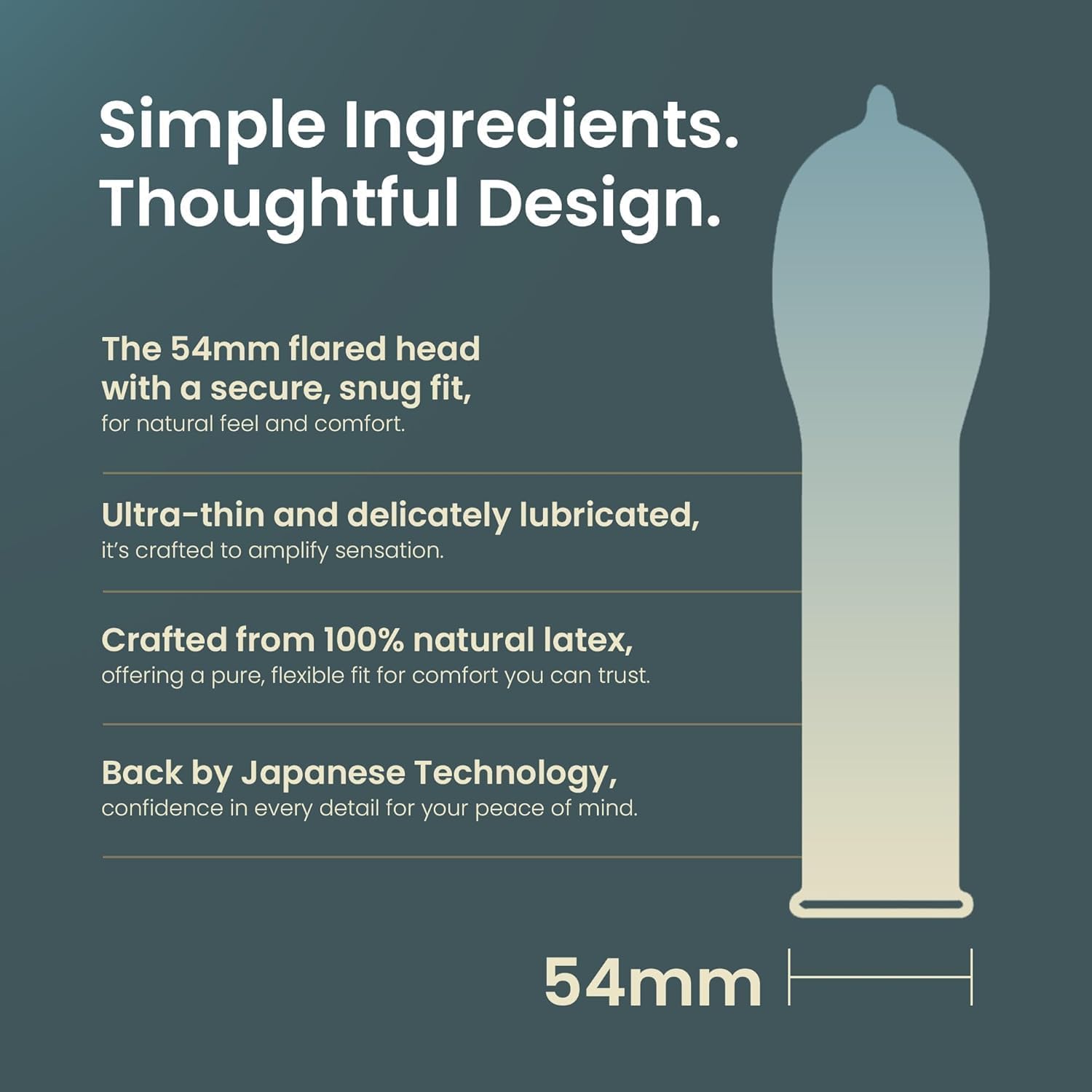 UNION STANDARD Condoms - Ultra-Thin Natural Latex - Medium 54mm, 12 Count | Lightly Lubricated, Vegan-Friendly, Body-Friendly, Medium Size for Natural Feel and Comfort, Flared Head, Flexible Design - Image 3