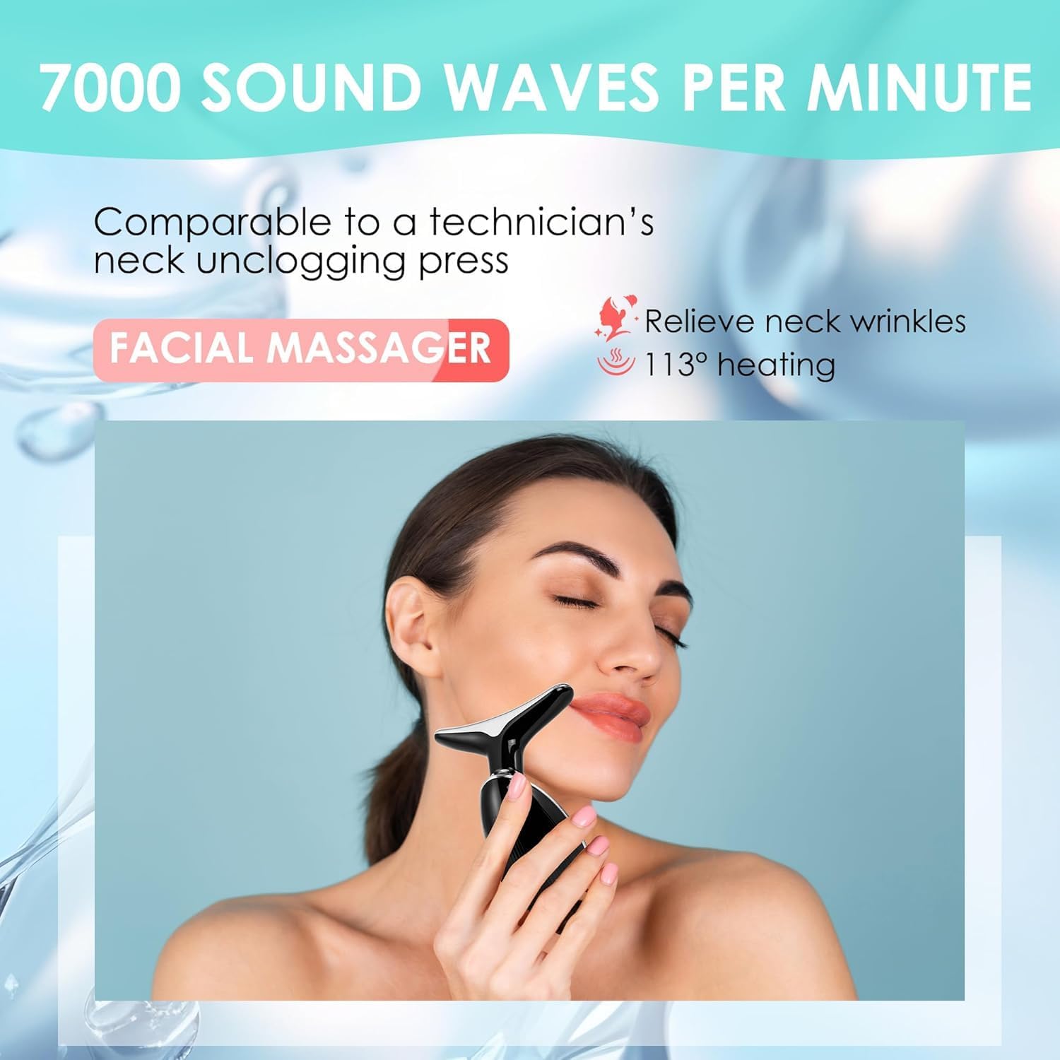 Facial Massager Red-Light-Therapy-for-Face and Neck, Face 𝖲 culpting Wand with 7 Color (Bright Black) - Image 6