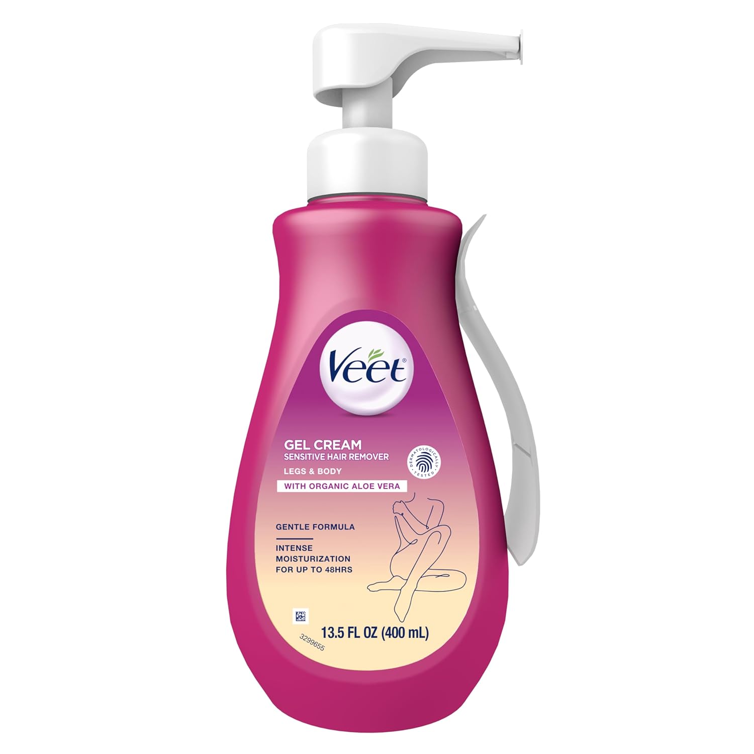 Veet Sensitive Skin Hair Removal Cream For Women, Painless Bikini Hair Removal Gel, Dermatologically Tested Depilatory Cream For Bikini Line, Legs, Arms, Underarms, 13.5 FL OZ Pump Bottle with Tool - Image 10
