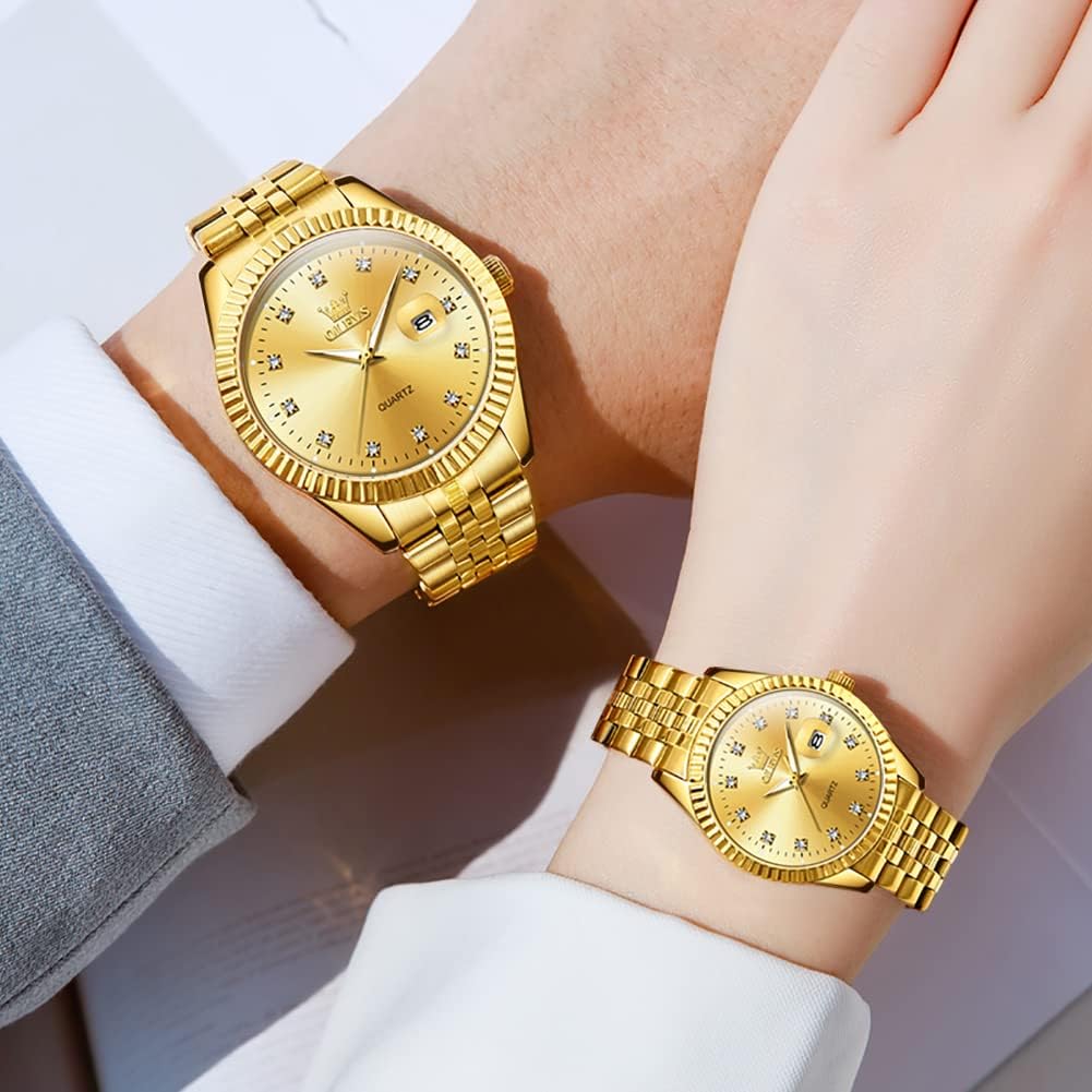 OLEVS Valentines Couple Watch Luxury Fashion His and Hers Wristwatch - Image 4