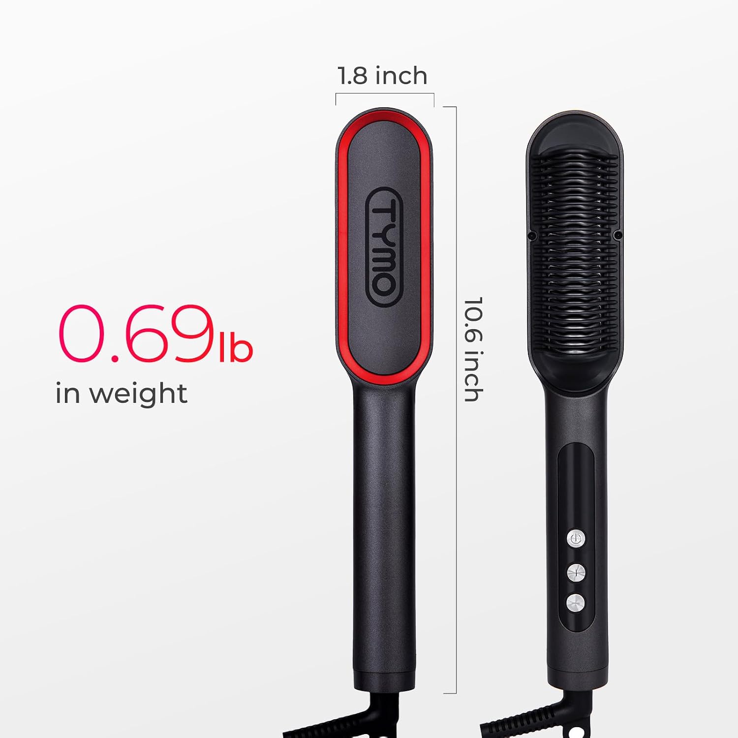 TYMO Ring Plus Ionic Hair Straightener Brush - Straightening Comb with Negative Ions for Women, Titanium Coating, 9 Temp Settings & LED Display, Dual Voltage, Professional Styling Tools - Image 8
