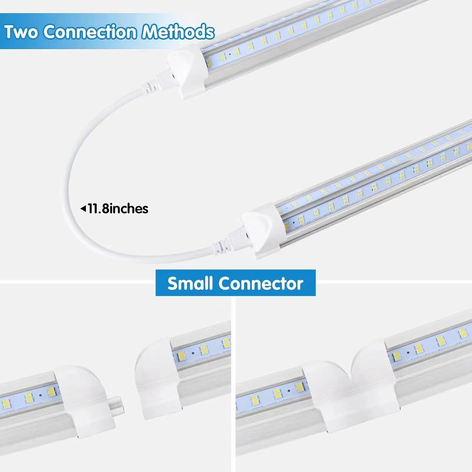 AQIQUUT Led Shop Light, Led Garage Light,2FT 25W 6500K Daylight 3200LM Linkable Clear Cover Integrated V-Shape for Shop Under Cabinet Office General Lighting,Cool White(4-Pack) - Image 4
