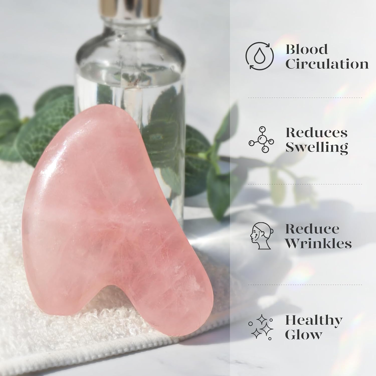 BAIMEI IcyMe Natural Rose Quartz Gua Sha Facial Sculpt Massage Tool-Pink | Guasha Tool for Face with Smooth Cool Texture & Ergonomic Design – Sculpt, Lift & Relieve Tension, Ideal Spa Gifts for Women - Image 6
