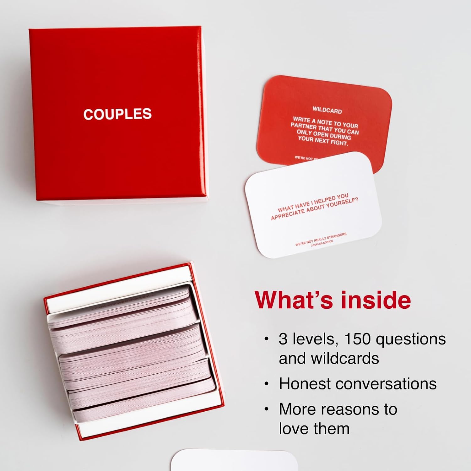 WE'RE NOT REALLY STRANGERS Couples Edition, Conversation Card Game | 150 Conversation Cards for Couples, Couples Card Game for Memorable Date Nights & Game Nights, Ages 15+, 2 Players - Image 4
