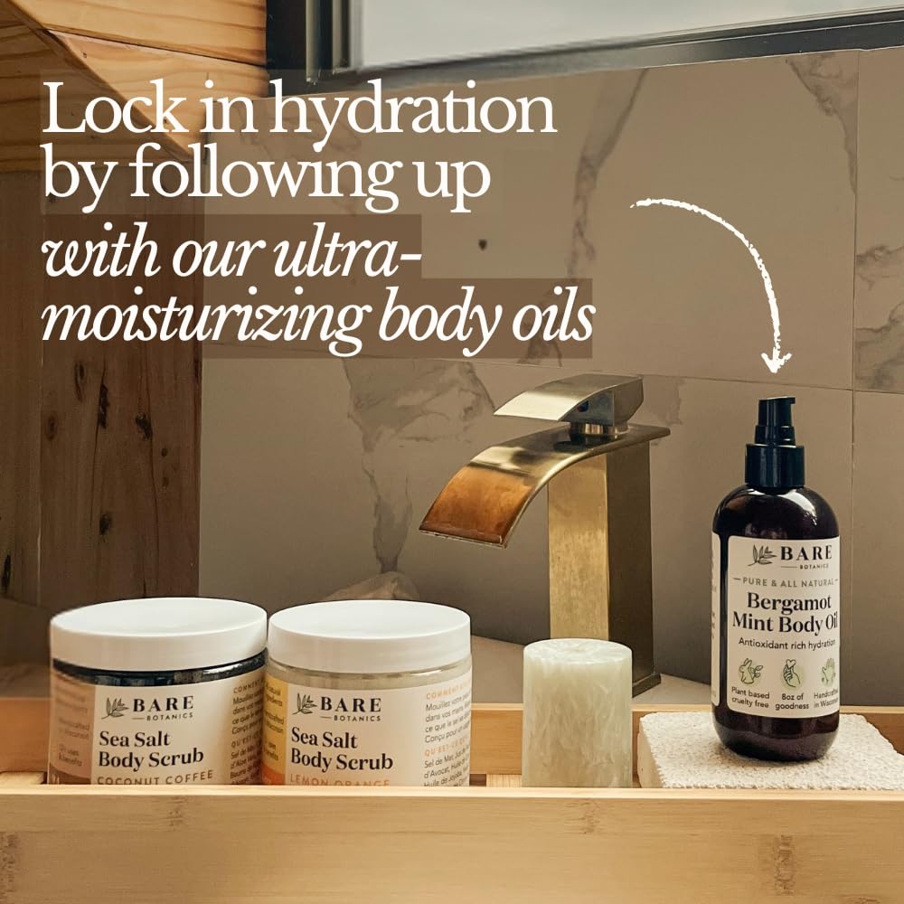 Bare Botanics Coconut Coffee Body Scrub 24oz | Made in Madison, WI | All Natural Sea Salt Exfoliator w/ Skin Loving Moisturizers | Vegan & Cruelty Free | Gift Ready Packaging w/ a Cute Wooden Spoon | All Natural, Non Toxic, Vegan and Cruelty Free | Handpoured in Madison, WI | Ready to Gift | Comes with Cute Wooden Spoon - Image 8