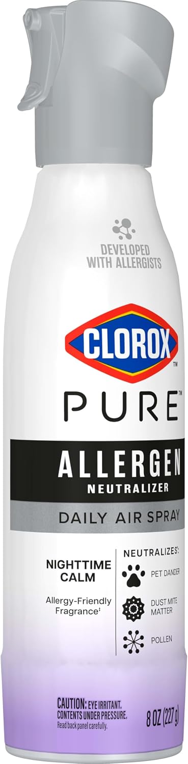 Clorox PURE Allergen Neutralizer Daily Air Spray, Nighttime Calm, 8 oz. | Air Spray for Home, Neutralizes Pet Dander, Dust Mite Matter & Pollen, Developed with Allergists, Allergen-Friendly Fragrance - Image 13