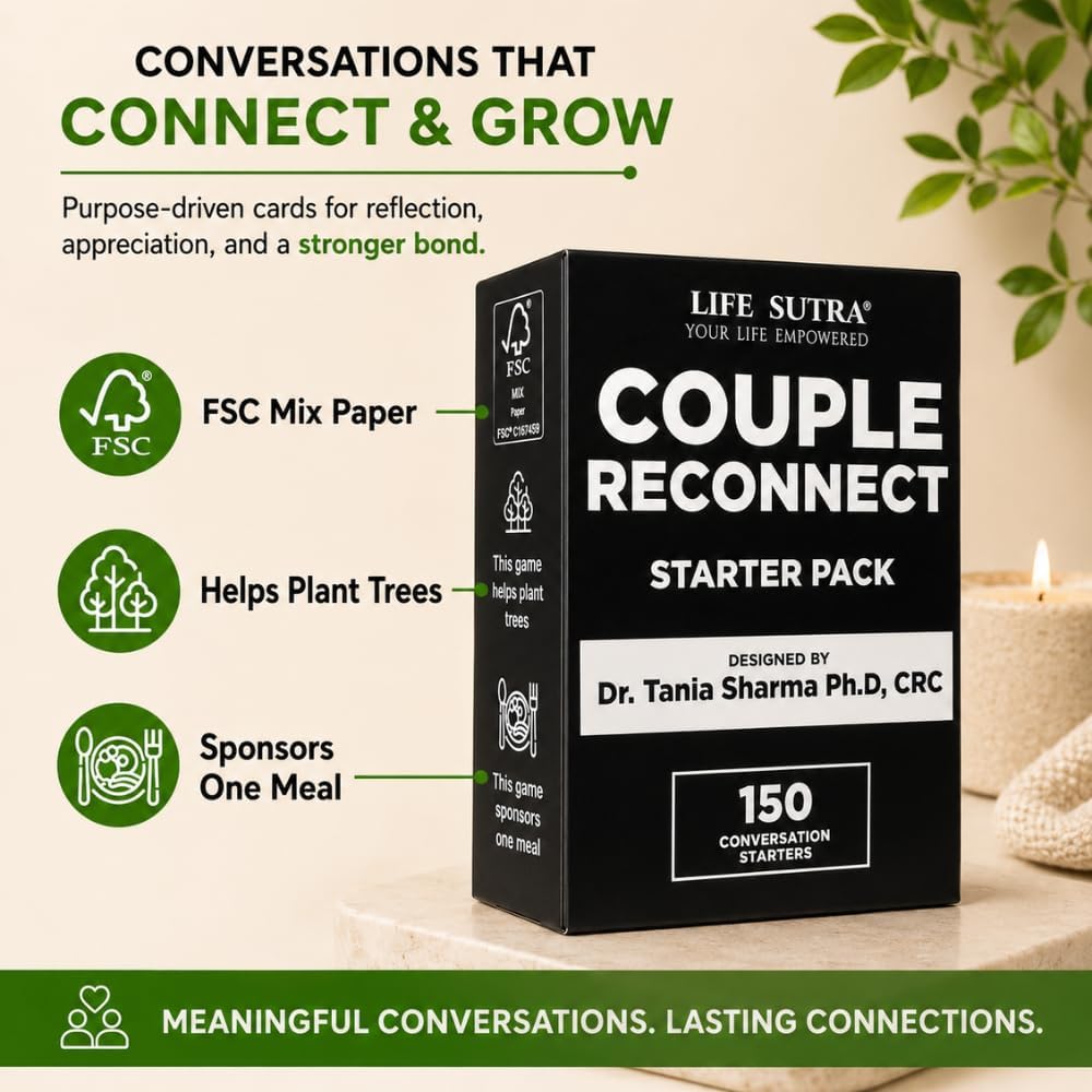 Life Sutra Couple Reconnect Card Game, 150 Conversation Cards to Build Trust, Deepen Bond & Strengthen Communication, A Therapy-Inspired Game for Married & Mature Couples & Gift for Stocking Stuffer - Image 8