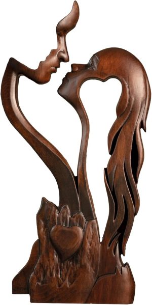 Wooden Kissing Couple Ornament, Abs...