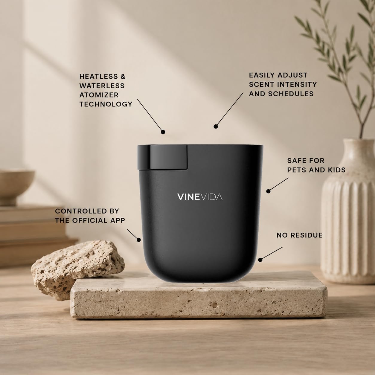 VINEVIDA Prime Plug-in Diffuser for Home & Office | Fragrance Oil Diffuser - Cold Air Diffuser for Essential Oils | Scent Machine (2 Hotel Scents Included) - Image 2