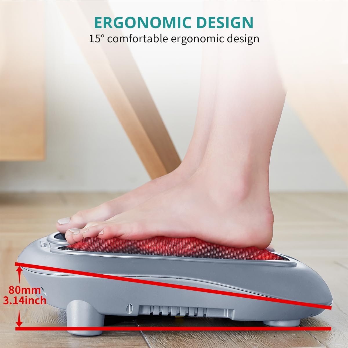 Nekteck Shiatsu Foot Massager with Heat for Plantar Fasciitis | HSA Eligible FSA Heated Electric Kneading Foot Massager Machine, Heat Function and Power Cord, Idea Gifts for Him Her Man - Image 9