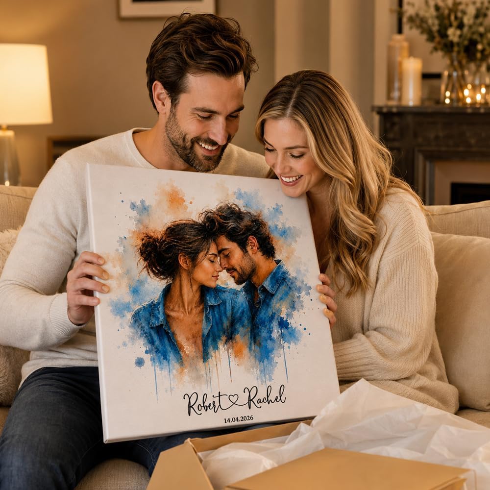 Noni Custom Watercolor Couple Portrait From Photo, Hand Painted Wedding Keepsake Gift for Couples, Parents, Engagement and Home Wall Art 1 - Image 3