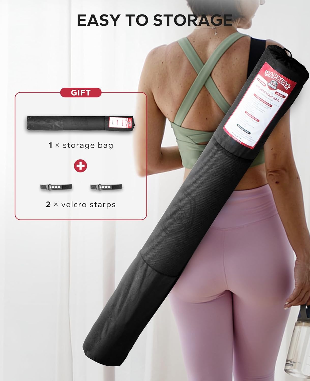 HAPBEAR Extra Large Yoga Mat - 72"x48"x6mm (1/4 inch), Non-Slip, Durable, Thick Wide Exercise Mat for Home Workouts, Yoga, Pilates, Stretching and Cardio Workouts - Image 7