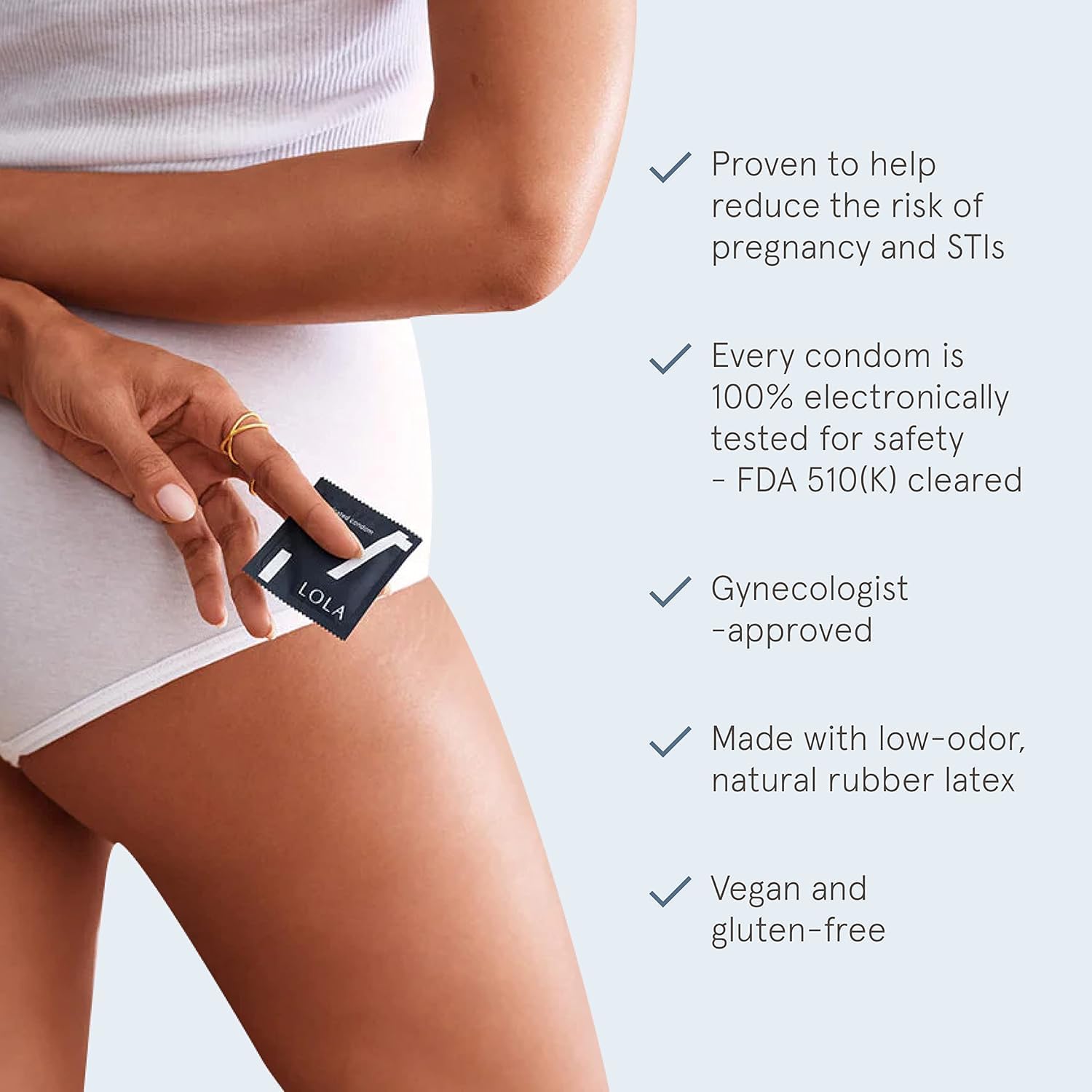 LOLA Large Ultra Thin Latex Condoms | Silicone Based Lube, For Sensitive Skin, Natural Rubber Latex, Vegan, 24 Count - Image 4