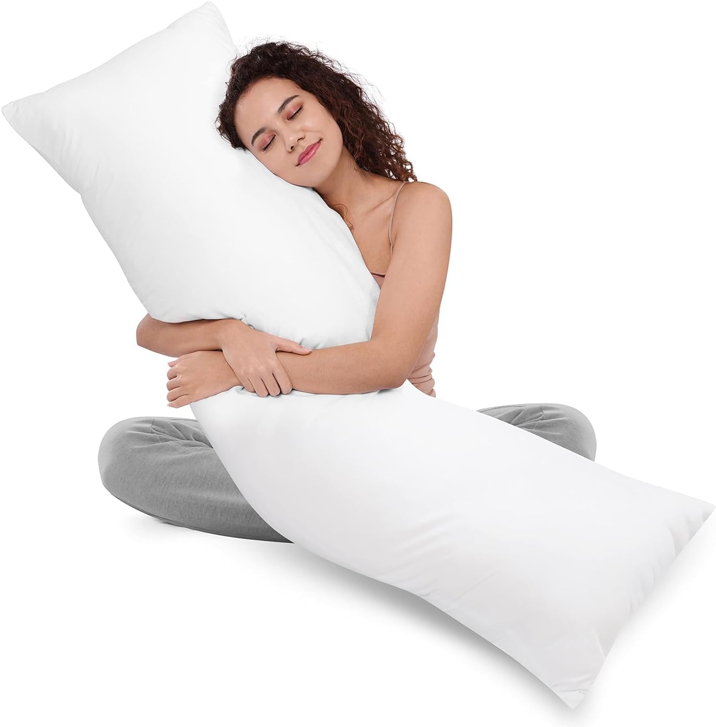 Utopia Bedding Full Body Pillow for Side Sleeper, White Long Pillow for Bed | Large Body pillows for Adults, Plush Support, Pregnancy Pillow Insert for sleeping, helps maintain body contour, 20x54 inches - Image 4