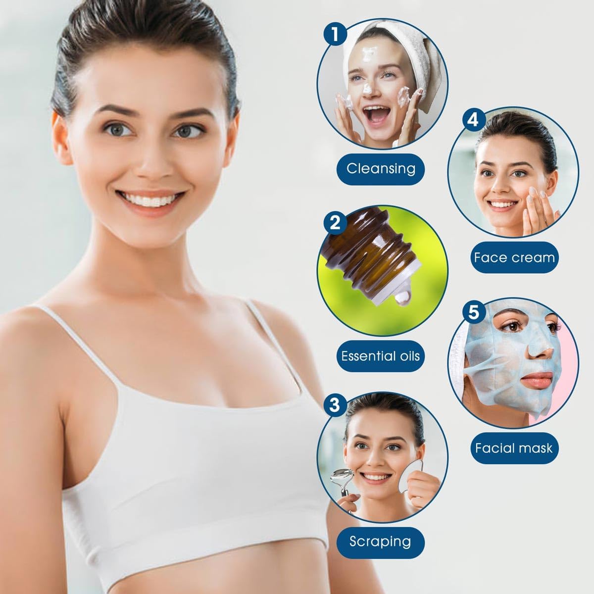 Bealihelp Face Roller and Gua Sha, Stainless Steel Facial Roller and Guasha Tool for Face, Skin Care Roller for Wrinkles and Lifting, Improve Puffiness, Metal Face Massager for Eyes, Neck Tighten - Image 7