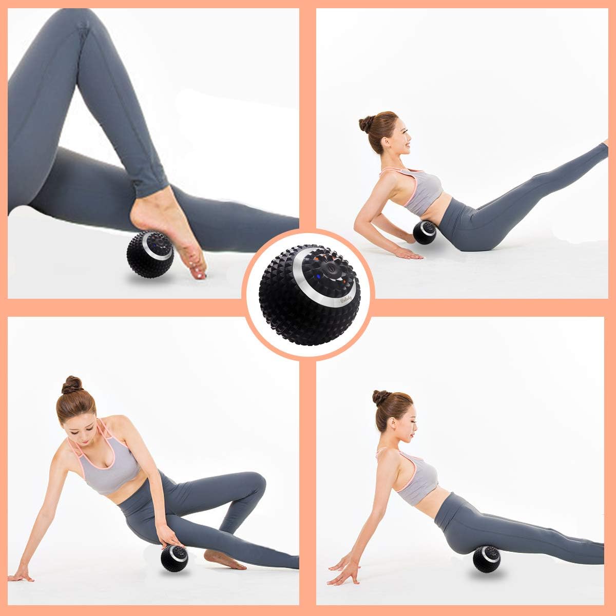 Vibrating Massage Ball 4-Speed High-Intensity Fitness Yoga Massage Roller, Relieving Muscle Tension Pain & Pressure Massaging Balls (Black) - Image 7