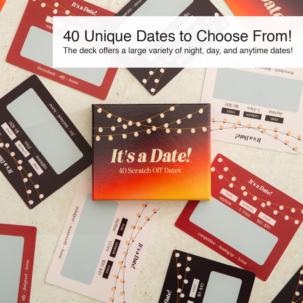 It's a Date!, 40 Fun and Romantic Scratch Off Date Night Ideas for Him, Her, Girlfriend, Boyfriend, Wife, Husband & Couples, Valentine's Gift for Men and Women - Image 2