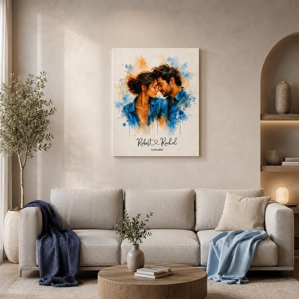 Noni Custom Watercolor Couple Portrait From Photo, Hand Painted Wedding Keepsake Gift for Couples, Parents, Engagement and Home Wall Art 1 - Image 5