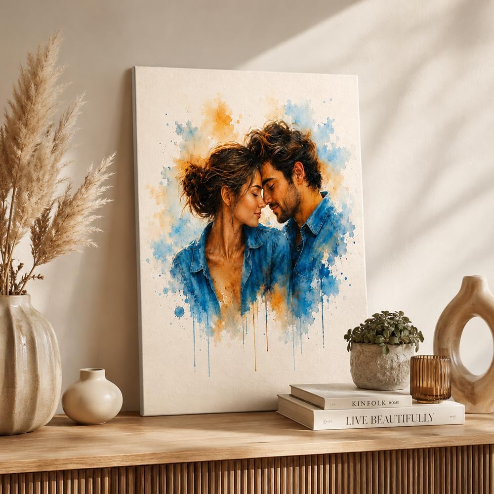 Noni Custom Watercolor Couple Portrait From Photo, Hand Painted Wedding Keepsake Gift for Couples, Parents, Engagement and Home Wall Art 1 - Image 7