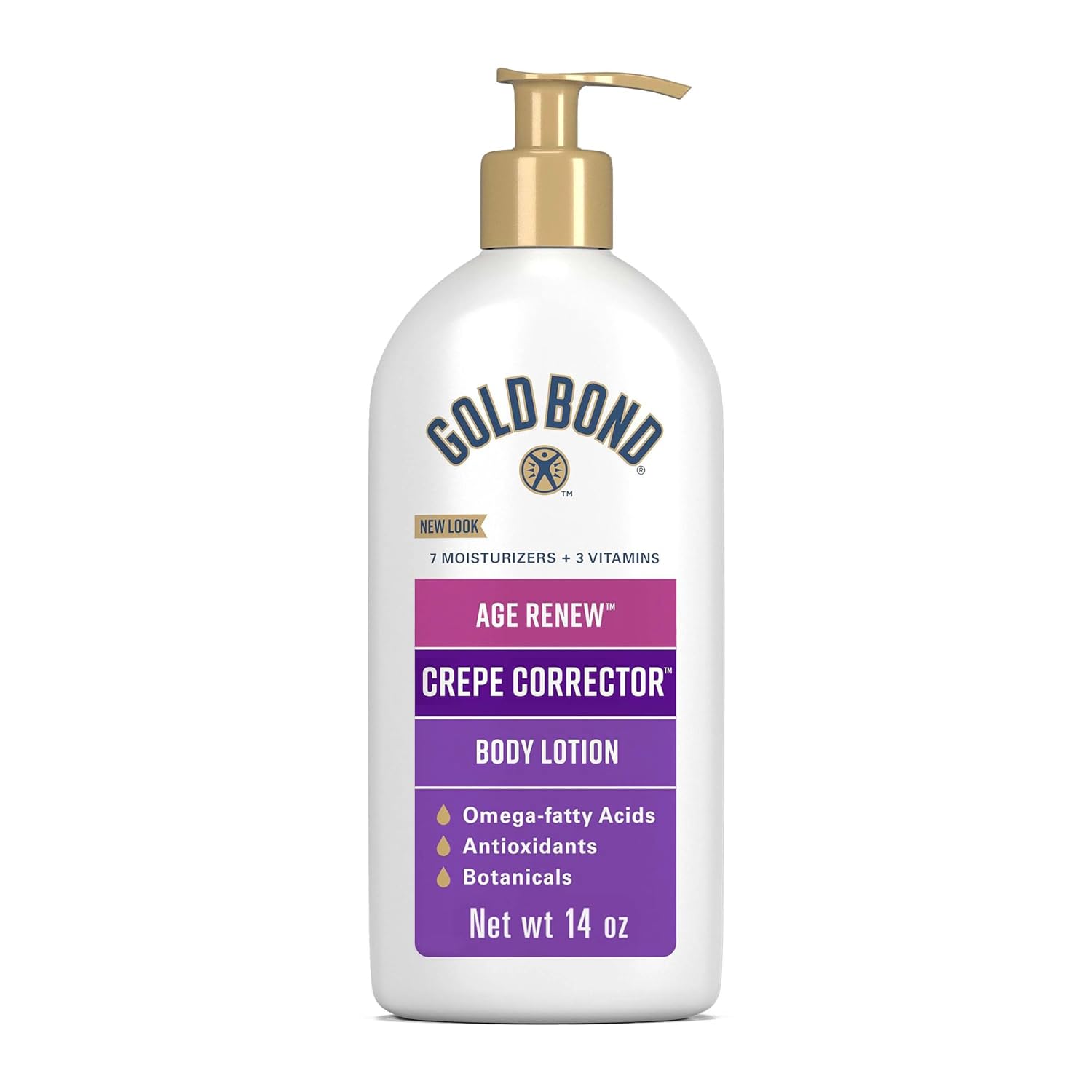 Gold Bond Age Renew Crepe Corrector Body Lotion, 14 Oz | 2022 Product of the Year In Skincare Category, replenishing & smoothing formula, Gold Bond crepe corrector body lotion