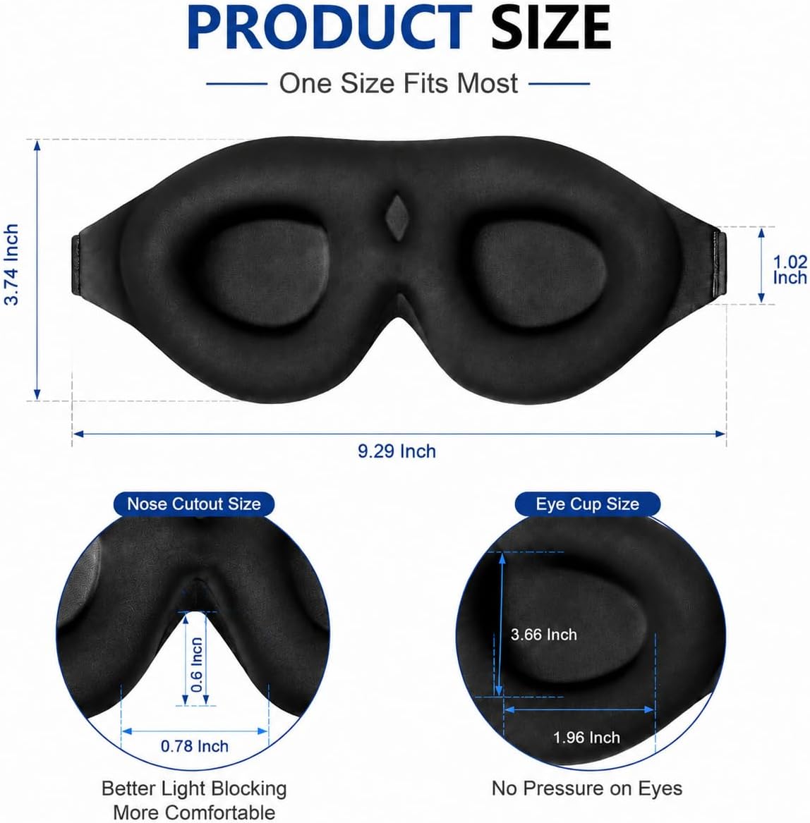 ALASKA BEAR Sleep Mask Memory Foam Contoured Eye Cups for Women and Men, Soft 3D Blackout Eye Mask for Sleeping No Pressure on Eyelids and Eyelashes Protection, Earplugs Set, Black - Image 8