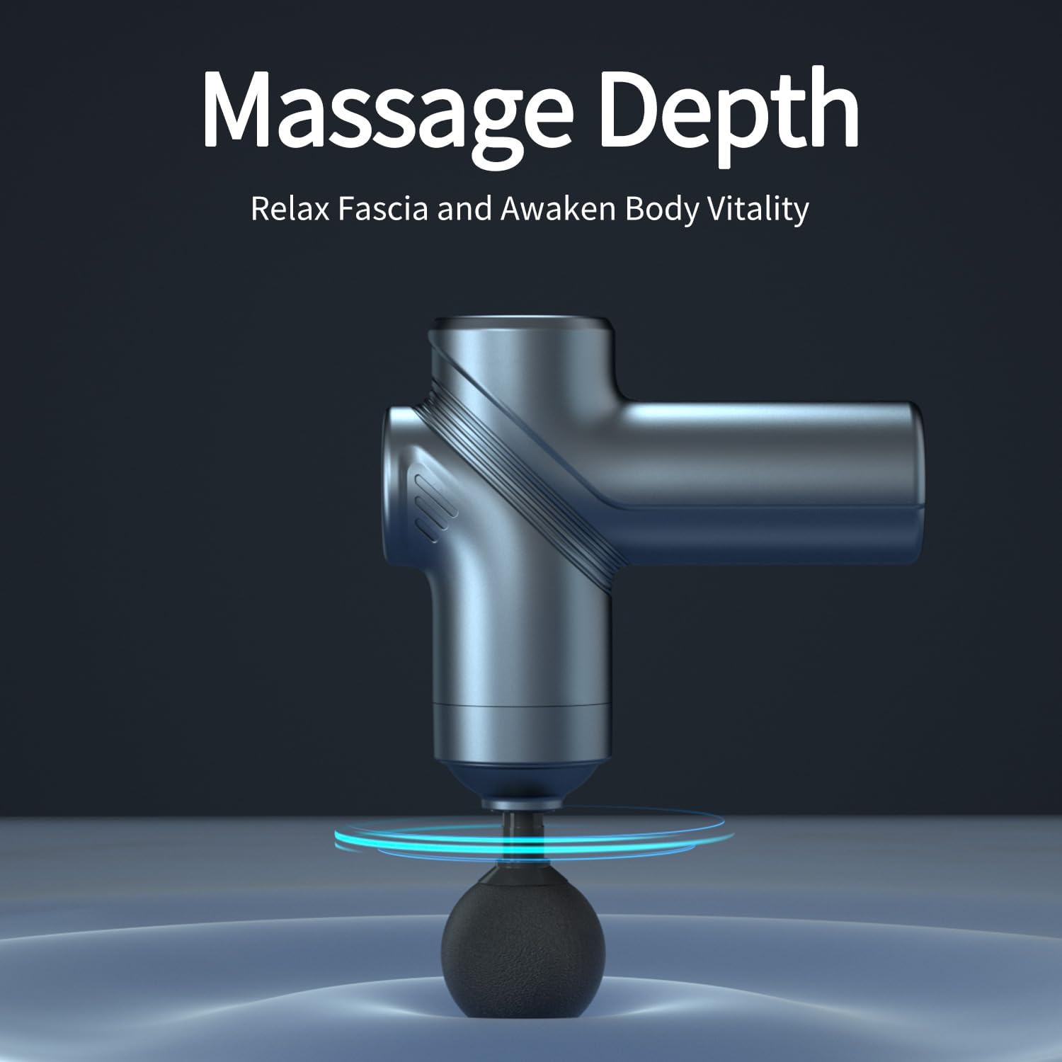 Massage Gun Deep Tissue Mini Muscle Massager for Pain Relief, Blue | Small Portable Handheld Massager Gun, Back and Neck Massager for Pain Relief, 6 Speed & 4 Heads, Birthday Gifts for Men Dad - Image 8