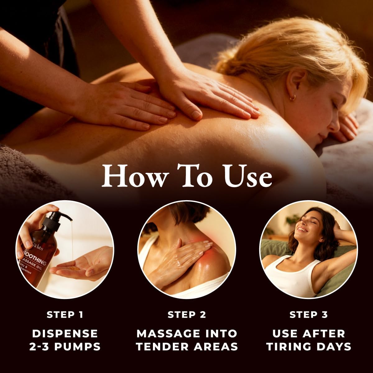 Gya Labs Soothing Massage Oil - 6.76 Fl Oz - Eases Tension and Comforts Tired Muscles for Relaxation, Soothing Massage Oil Hydrates Skin - Non-Greasy Formula, Non-GMO and Cruelty-Free - Image 4