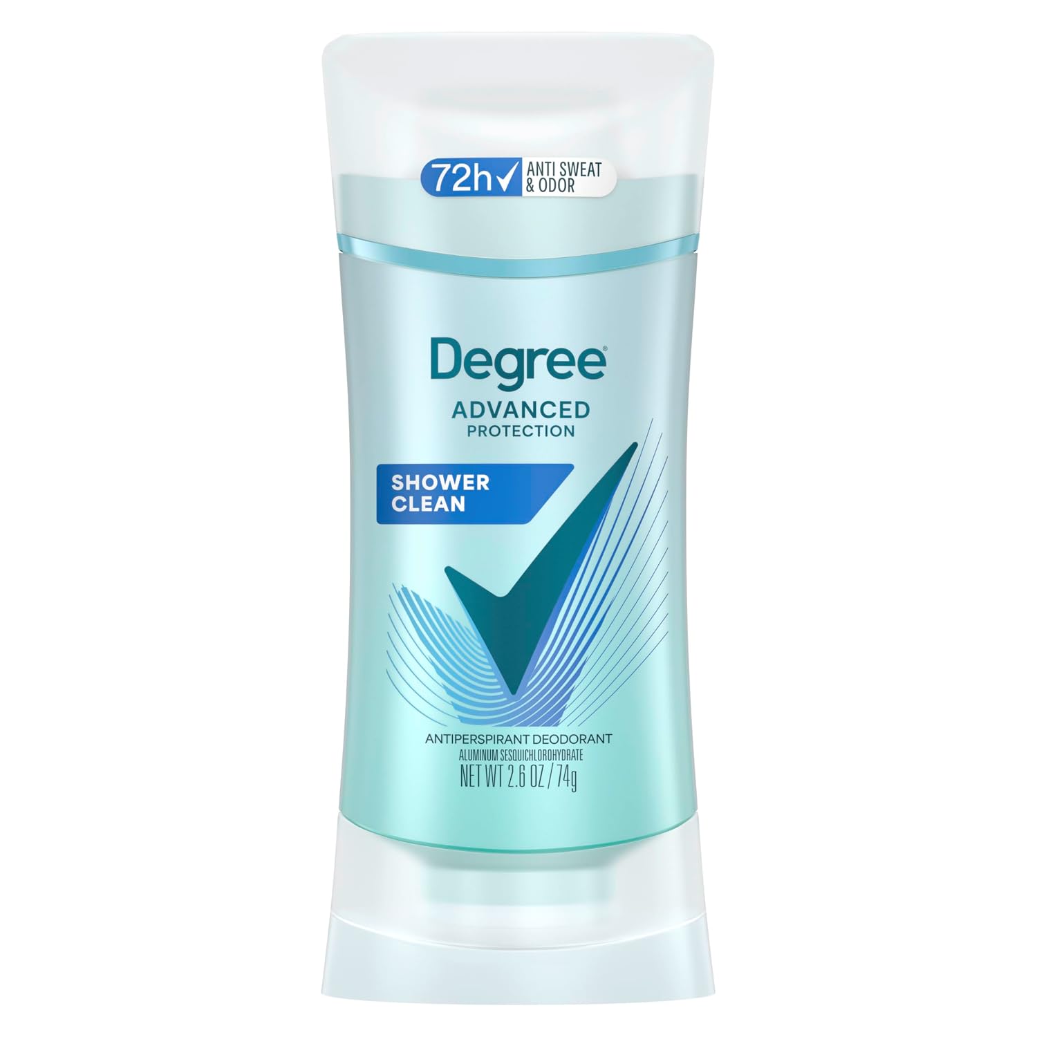 Degree Advanced Protection Antiperspirant Deodorant Shower Clean 72H 2.6 oz | 72-Hour Sweat and Odor Protection For Women With Body Heat Activated® Technology