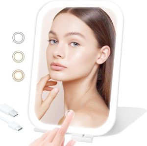 Travel Makeup Mirror, Portable Rech...