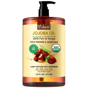 Yoken Organic Jojoba Oil 16oz, USDA...