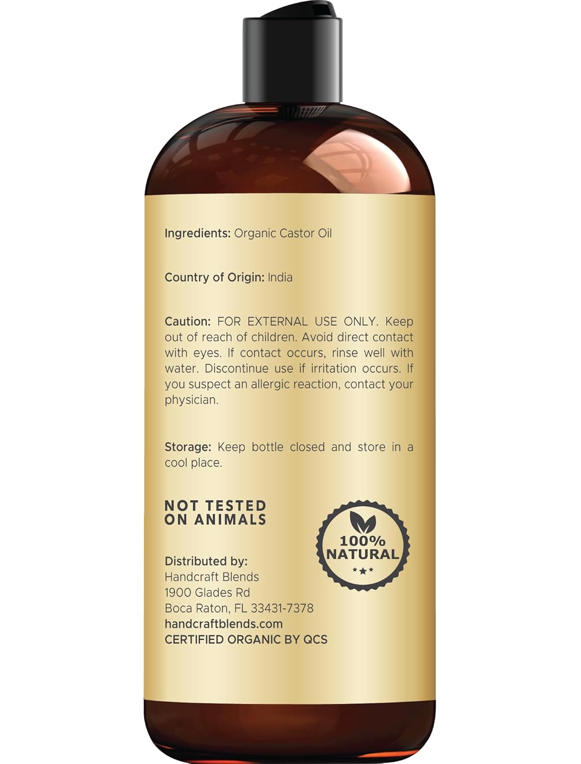 Handcraft Blends Organic Castor Oil 16 Fl Oz | 100% Pure and Natural | Premium Grade Carrier Oil | Hair, Eyelashes and Eyebrows | Hair and Body | Expeller-Pressed | Hexane-Free - Image 4