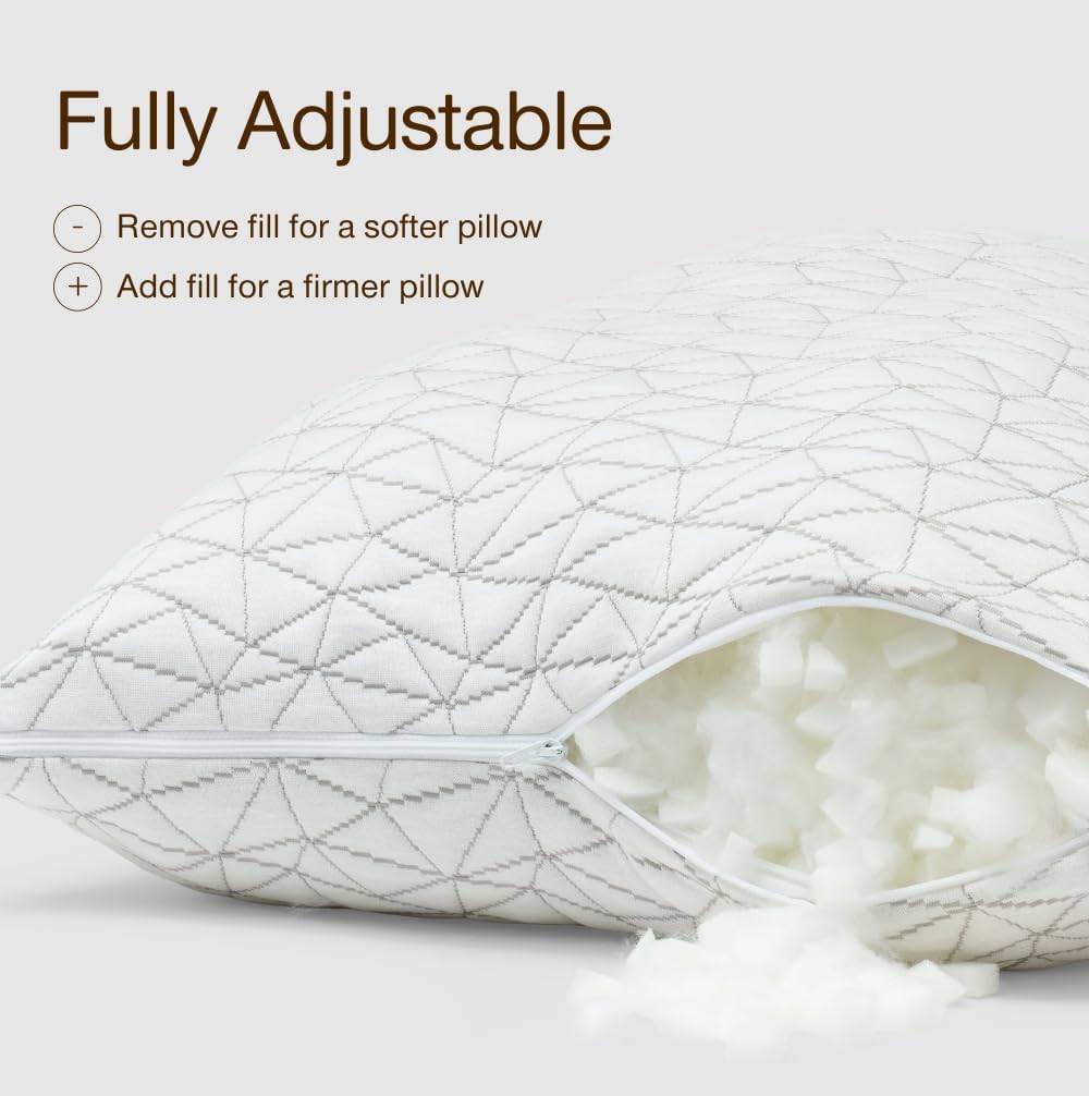 Coop Home Goods Original Adjustable Body Pillow, 20x54 Long Pillow for Back, Shoulder, Hip and Knee Support, Side Sleeper Body Pillows for Adults with Memory Foam & Washable Cover - Image 2