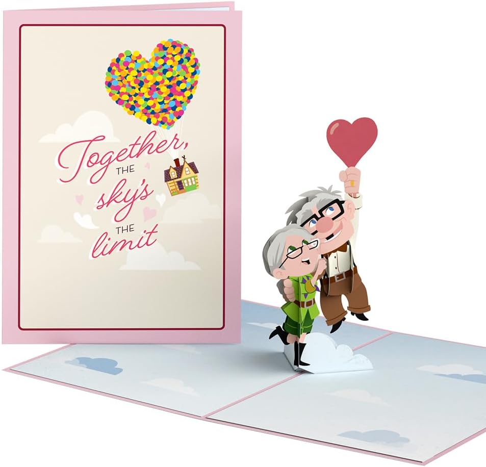 Lovepop Disney and Pixar Up Carl & Ellie Pop-Up 5x7 Card with Envelope | Valentine's Day, Anniversary; 3D Heartfelt Greeting Card for Wife, Husband, Her, Him, Couples