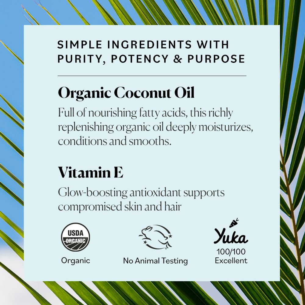 Sky Organics Organic Coconut Oil & Vitamin E 16.9oz - Ultra-Hydrating Oil | Ultra-Moisturizing Oil for Skin & Hair. Rich in Fatty Acids & Antioxidants. USDA Organic. Natural, Vegan, & Cruelty Free. - Image 4