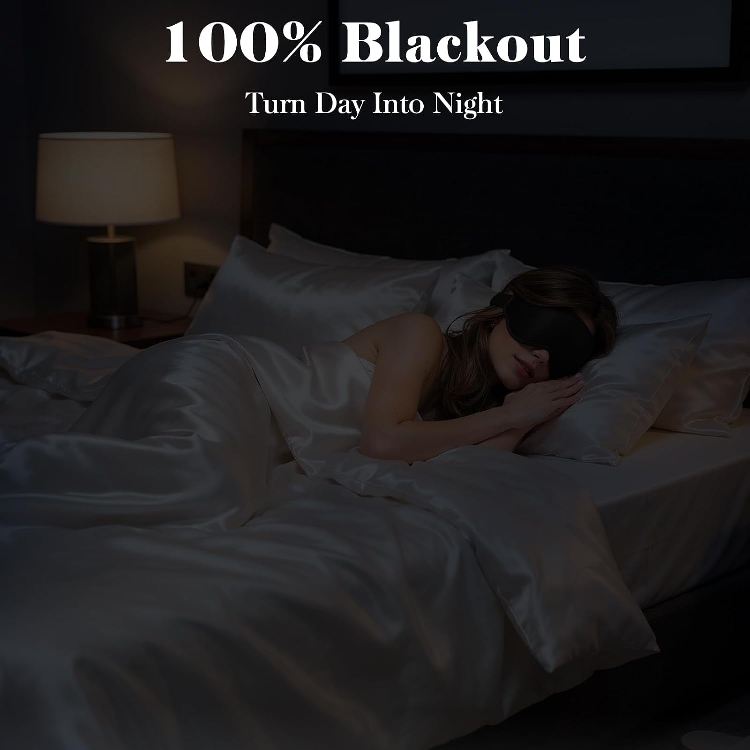 3D Eye Mask Sleep Mask for Men & Women, Black | 100% Pressure-Free & Light Block-Out Eye Mask for Sleep with Easy Adjustable Strap, Night Eye Cover for Travel - Image 2