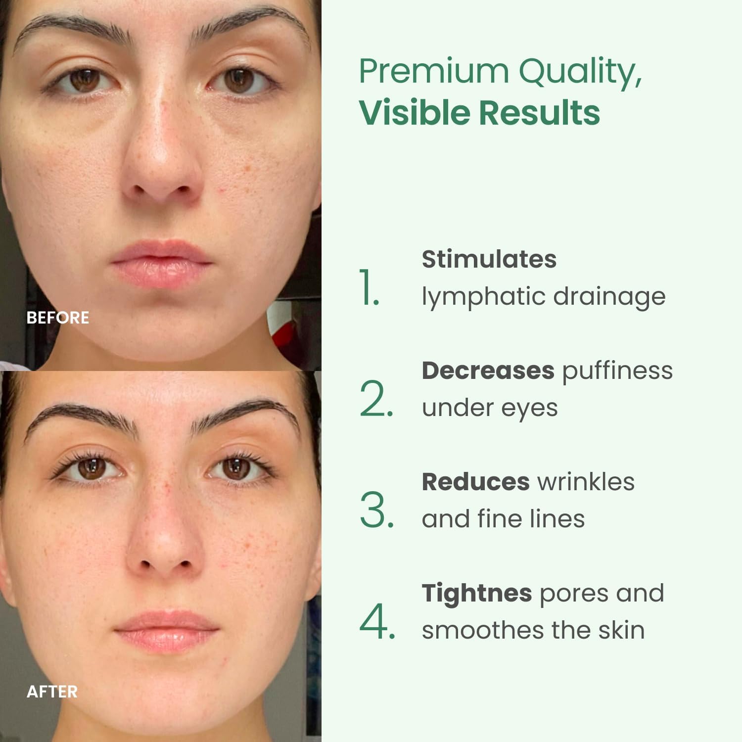 PLANTIFIQUE Jade Roller & Gua Sha Facial Tool Set, Certified Face Massager | Face Roller & Guasha Tool for Lymphatic Drainage, Face Sculpting & Jawline Shaper - Reduce Puffiness & Relieve Tension - Image 2