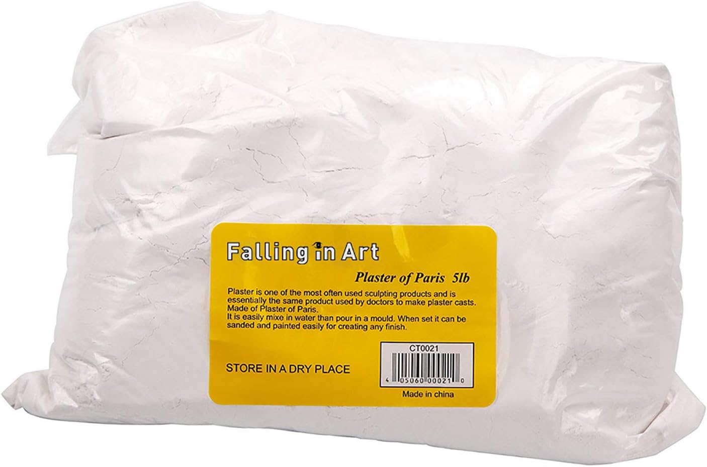 Falling in Art Plaster of Paris, 5 LB | Hand Mold Casting Kit Powder, Gypsum Cement, Pottery & Ceramic Plaster Powder for Crafts, Sculpture, Diorama and Home Decor
