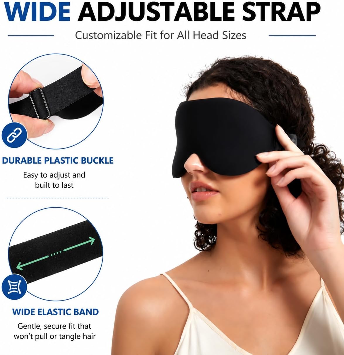 ALASKA BEAR Sleep Mask Memory Foam Contoured Eye Cups for Women and Men, Soft 3D Blackout Eye Mask for Sleeping No Pressure on Eyelids and Eyelashes Protection, Earplugs Set, Black - Image 5