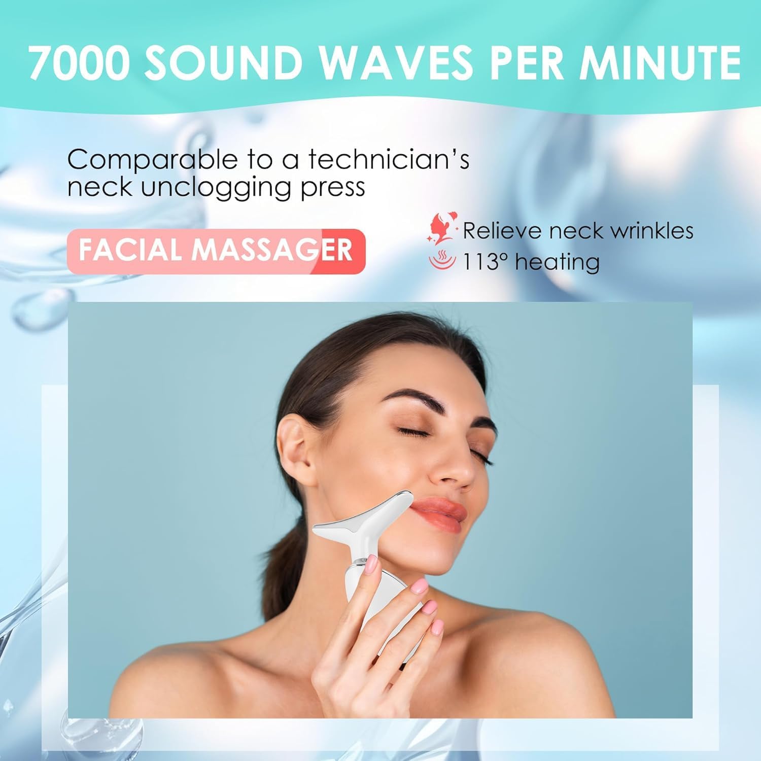 Facial Massager Face and Neck, Face 𝖲 culpting Wand Tool with 7 Color - Birthday, Christmas, Mothers Day, Valentines Day Gifts for Her Women Mom Best Friend Wife Teacher (White) - Image 6