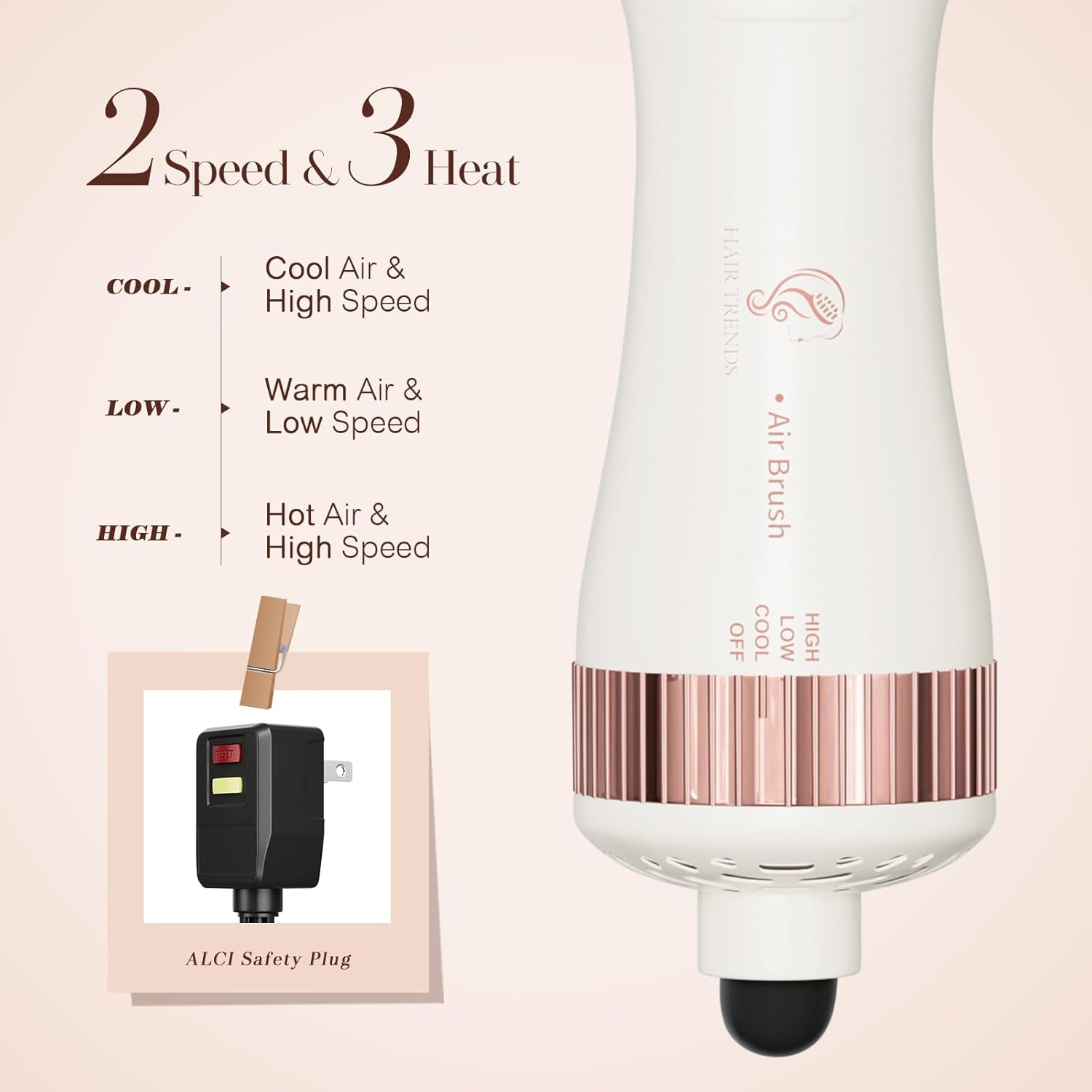 Dual Voltage Travel Blow Dryer Brush in one, Hair Trends Mini Hot Air Brush | 120V-240V Nano Titanium 2 Inch One Step Hair Dryer & Styler Volumizer Oval Shape, Europe Travel Essentials for Women - Image 6