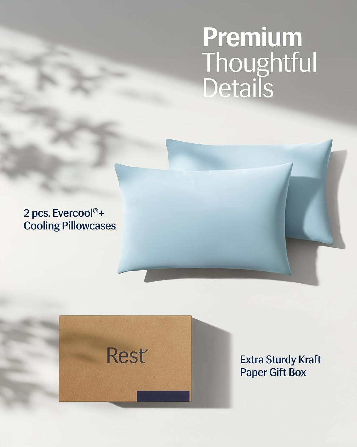 REST® Evercool®+ Cooling Pillowcases for Hot Sleepers, Standard, 2PCS | IONIC+ Silver-Infused Yarn for Hygienic Sleep, Cool-to-Touch, Silky Smooth for Hair, High-Elastic Snug Fit, Machine Washable - Image 9