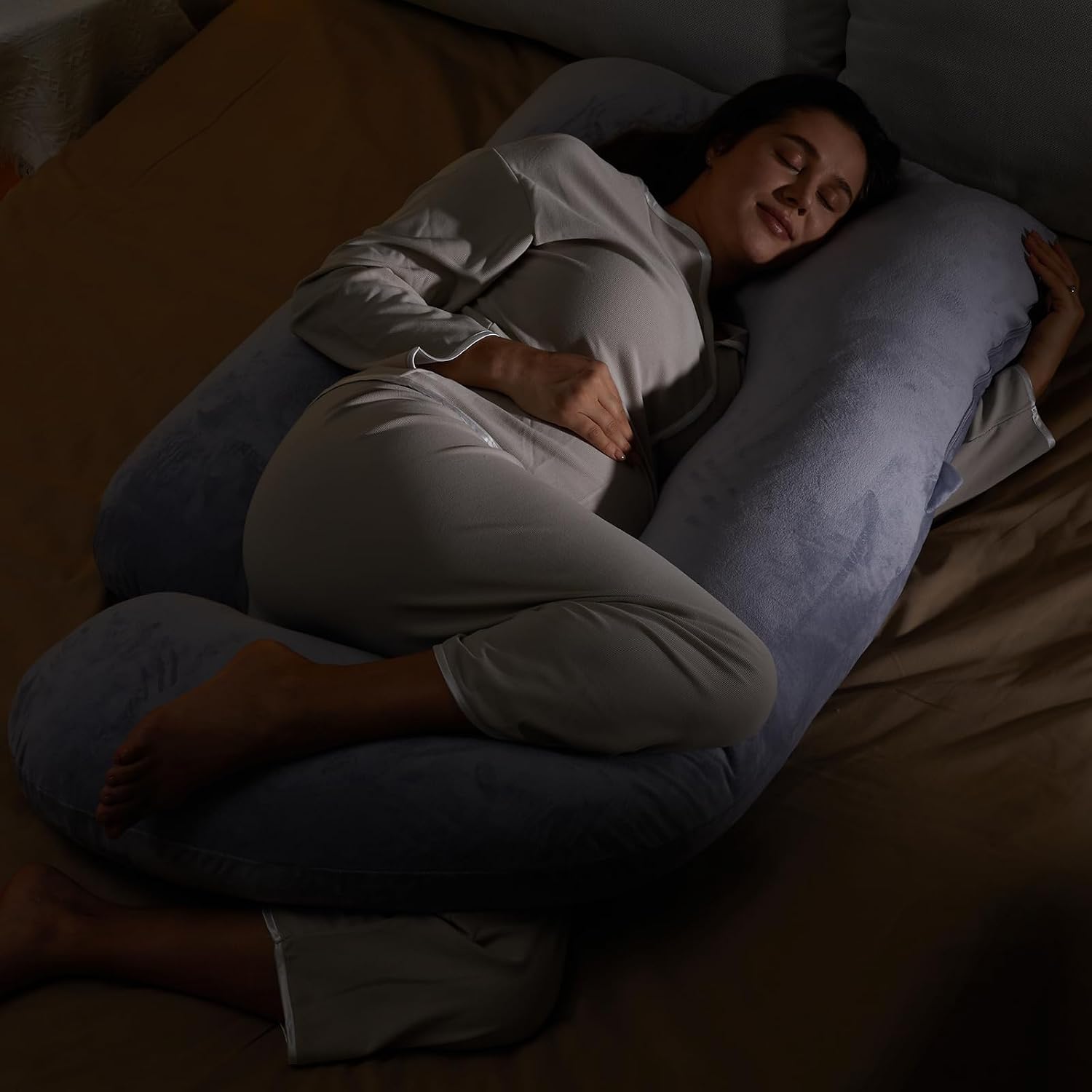 Momcozy Pregnancy Pillow for Sleeping - U Shaped Full Body Maternity Pillow | Removable Cover, Support for Back, Legs, Belly, Hips for Pregnant Women, Side Sleeper, Pregnancy Gifts & Essentials, 57 Inch - Image 10