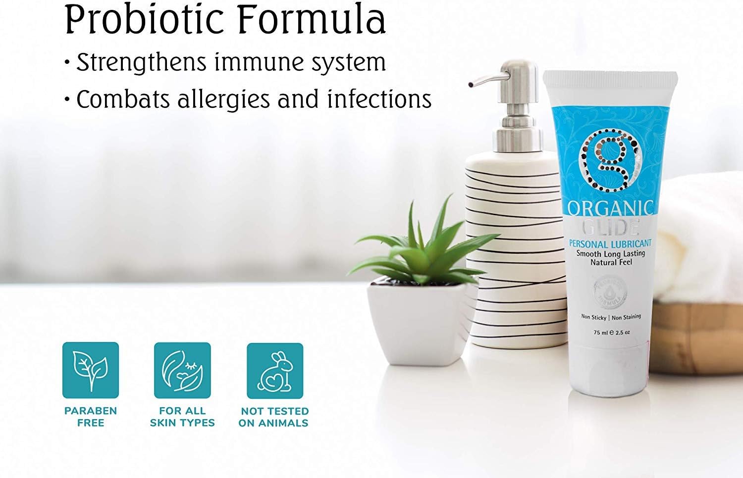 Organic Glide Natural Personal Lubricant, Probiotic Edible Lube. Parabens, Glycerin, Flavorings Free - for Men Women and Couples. Best for Menopause and Sensitive Skin - Image 2