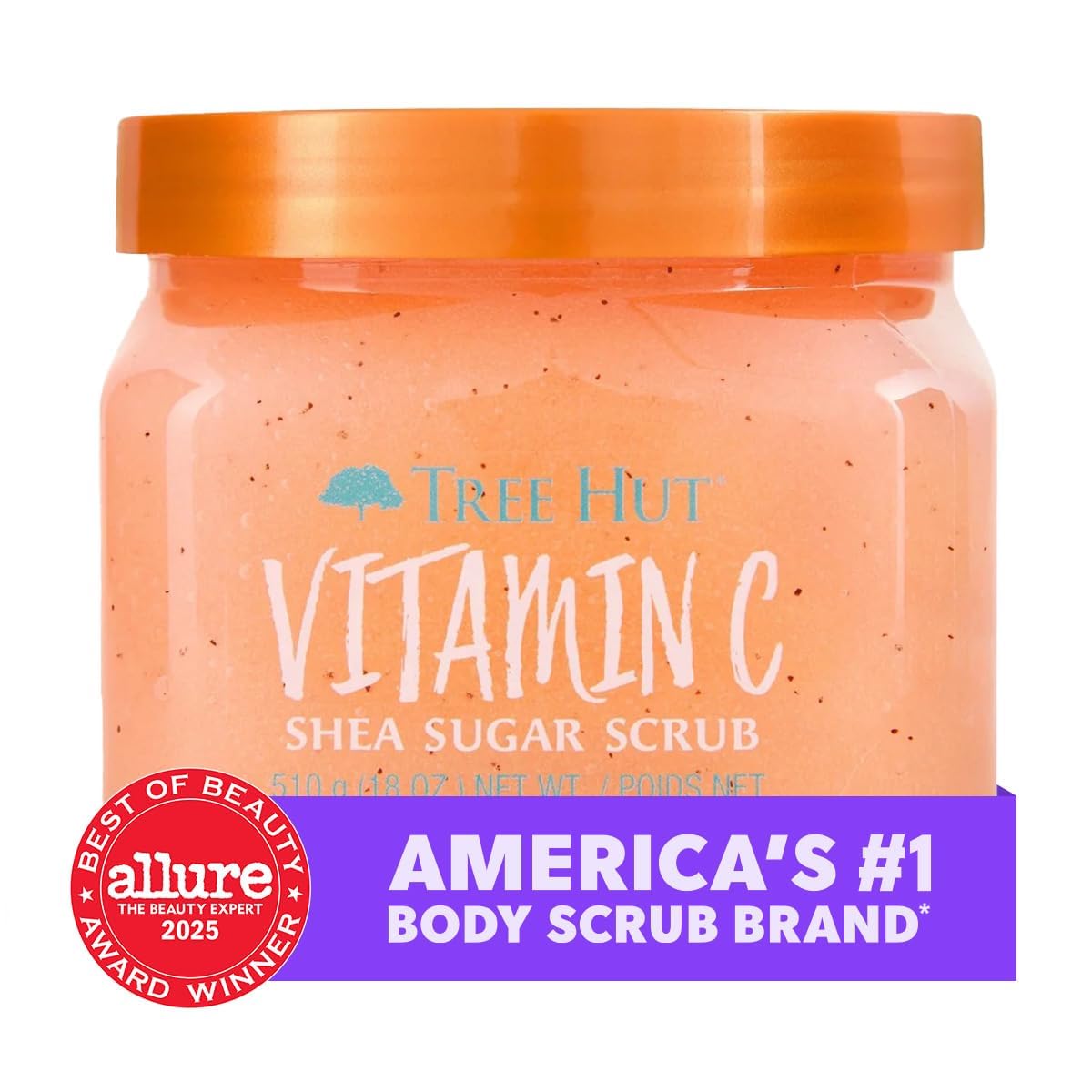 Tree Hut Vitamin C Body Scrub, Exfoliating Sugar Scrub, Vegan, 18 Oz | Exfoliating & Nourishing with Shea Butter & Essential Oils, Body Exfoliator for All Skin Types, Self Care Gifts for Women - Image 4
