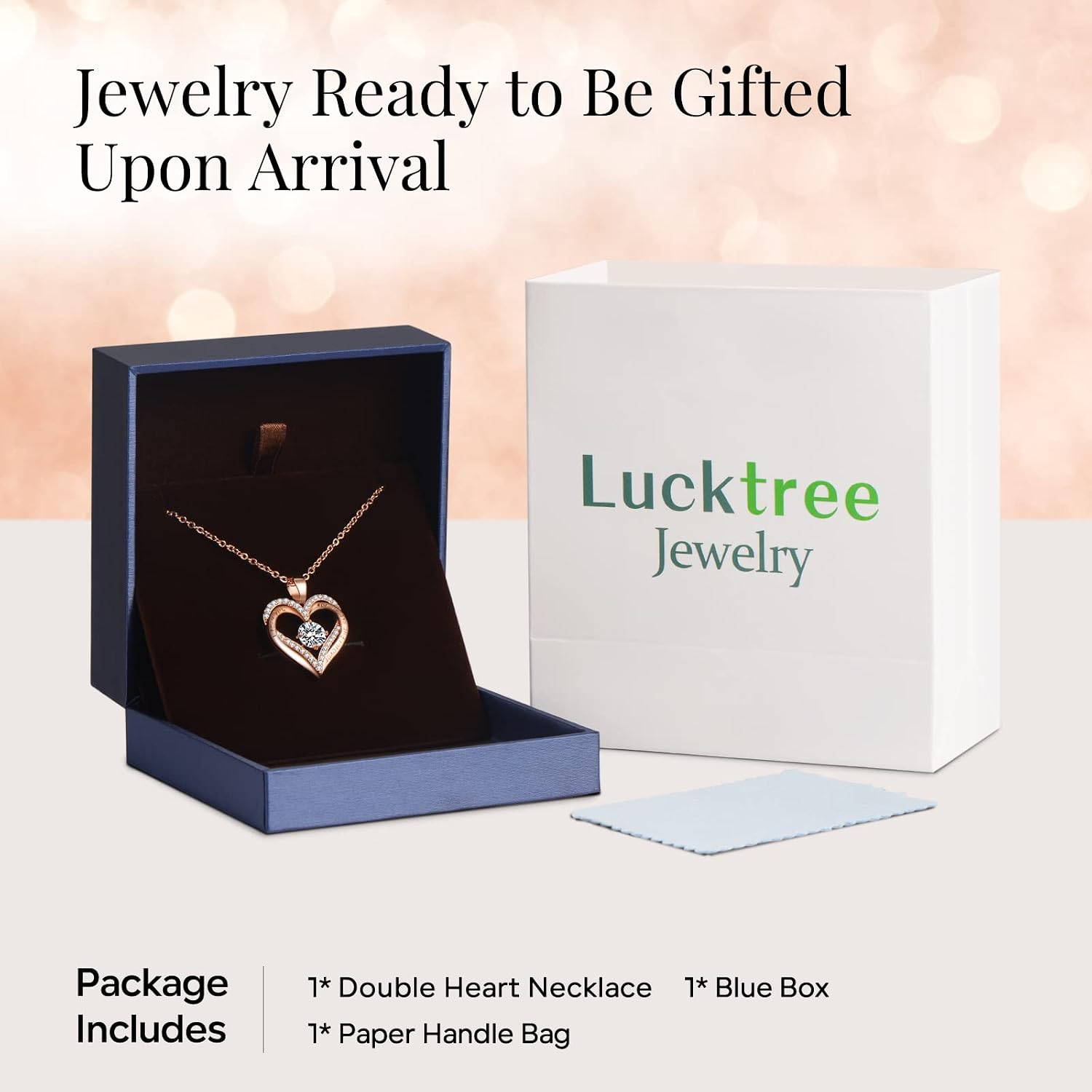 18K Rose Gold Necklaces for Women Birthday Gifts for Women Jewelry for Women Birthday Gifts for Wife Girlfriend Daughter Wife Birthday Gifts for Anniversary Mothers Day Christmas Valentines Gifts - Image 5