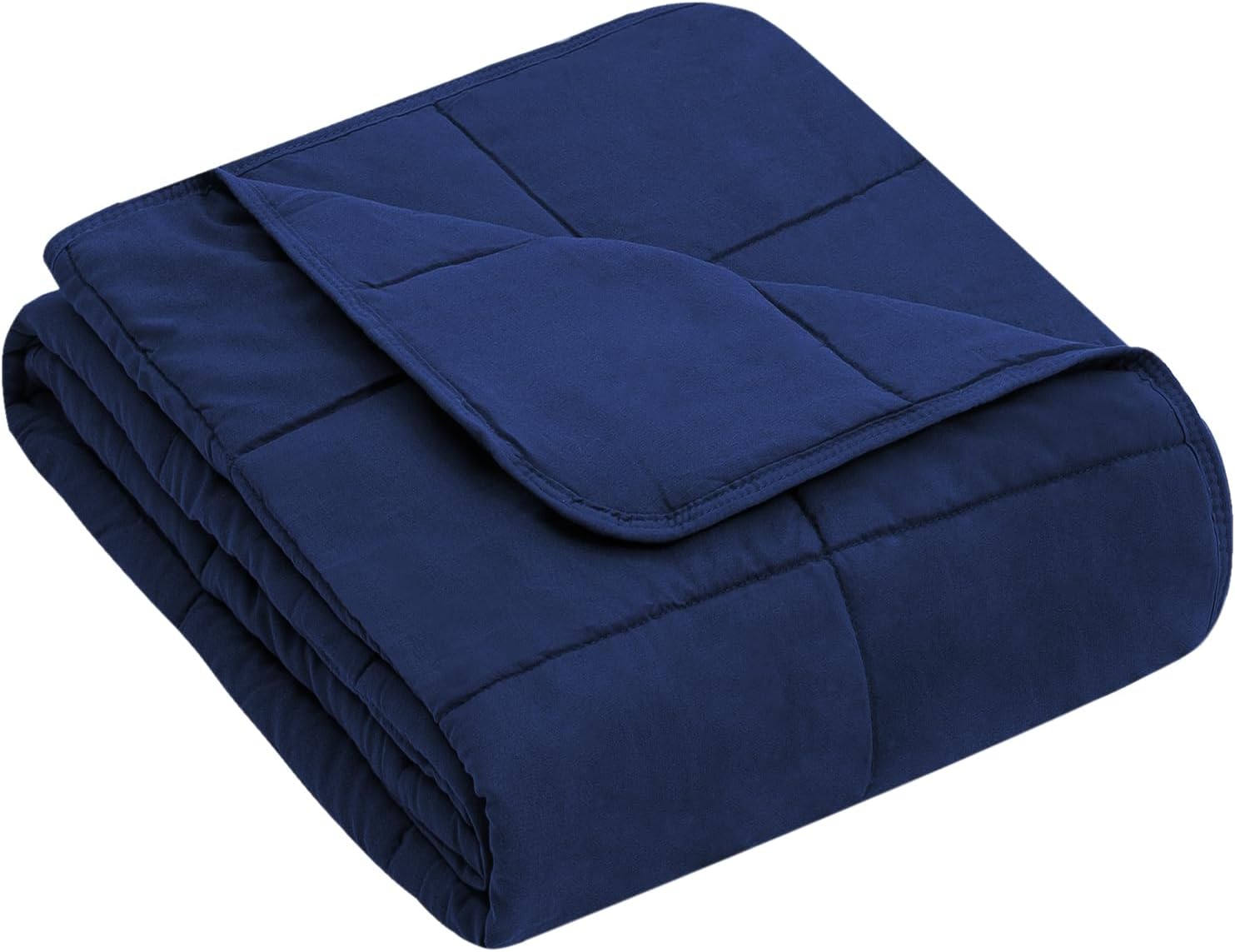 yescool Weighted Throw Blanket 7lbs, 41" x 60", Blue | Cooling Heavy Blanket , Perfect for 60-80 Lbs, Breathable Blanket With Premium Glass Bead, Machine Washable - Image 2