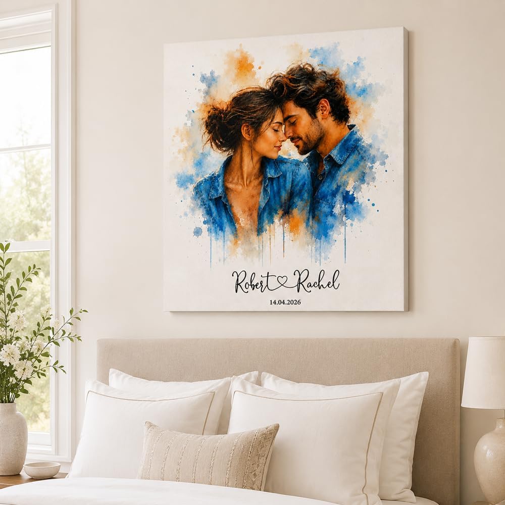 Noni Custom Watercolor Couple Portrait From Photo, Hand Painted Wedding Keepsake Gift for Couples, Parents, Engagement and Home Wall Art 1 - Image 4